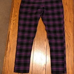 Unique Vintage Purple and Black Plaid Pants